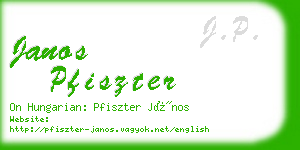 janos pfiszter business card